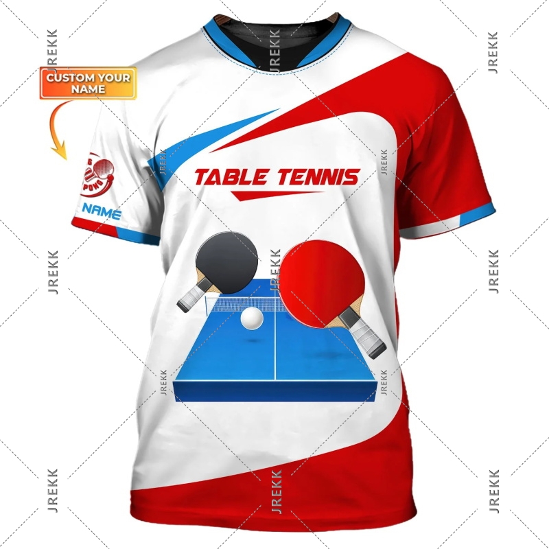 Table Tennis Name - 탁구 T 셔츠 남성용 의류 빠른