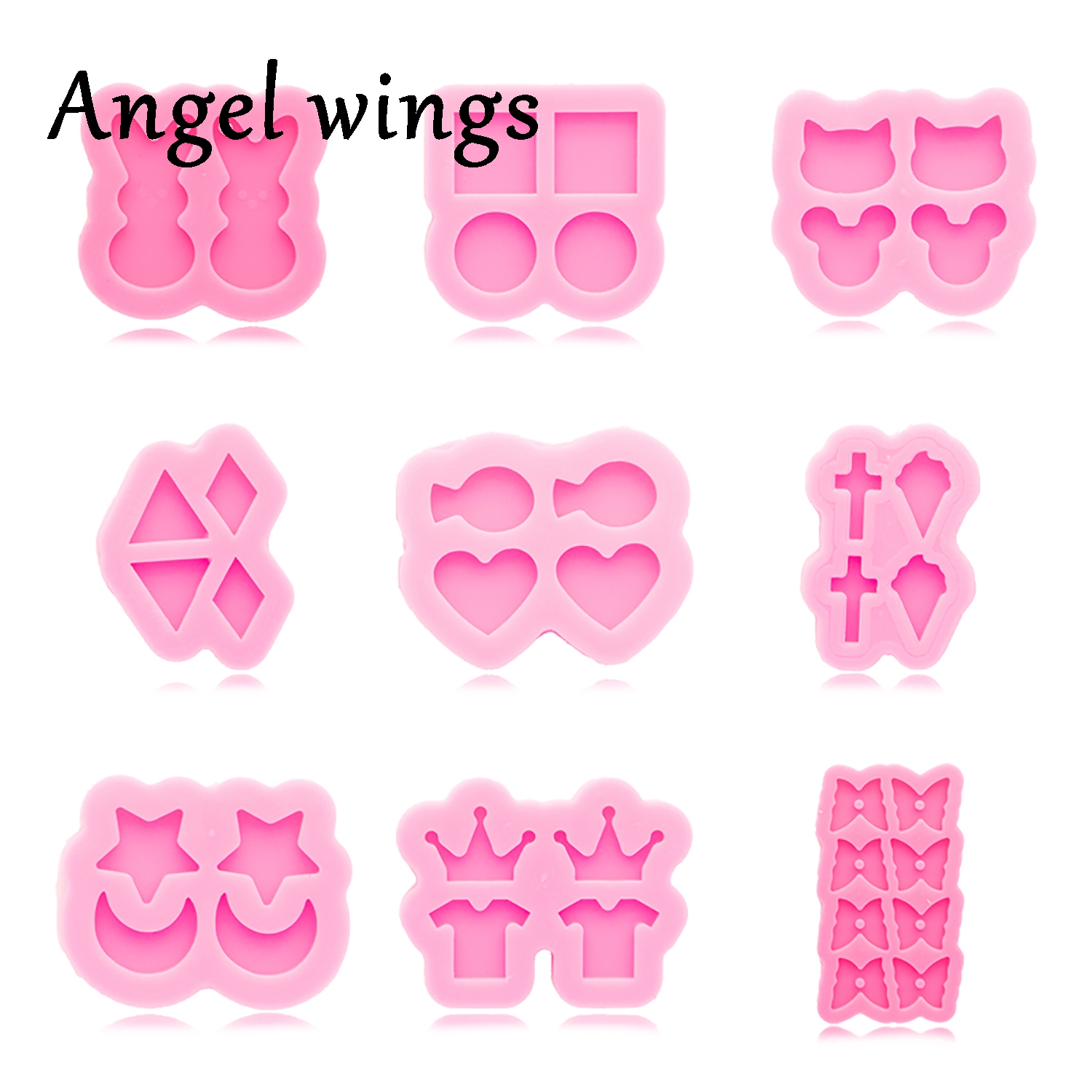 Butterfly Rubber Sheet - DY0891 다양한 모양 나비/마우스/사각/원형/하트 스터드 귀걸이