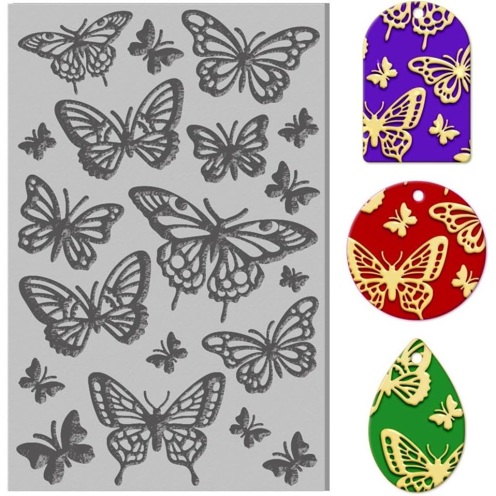 Butterfly Rubber Sheet - 나비 폴리머 클레이 텍스처 시트 고무