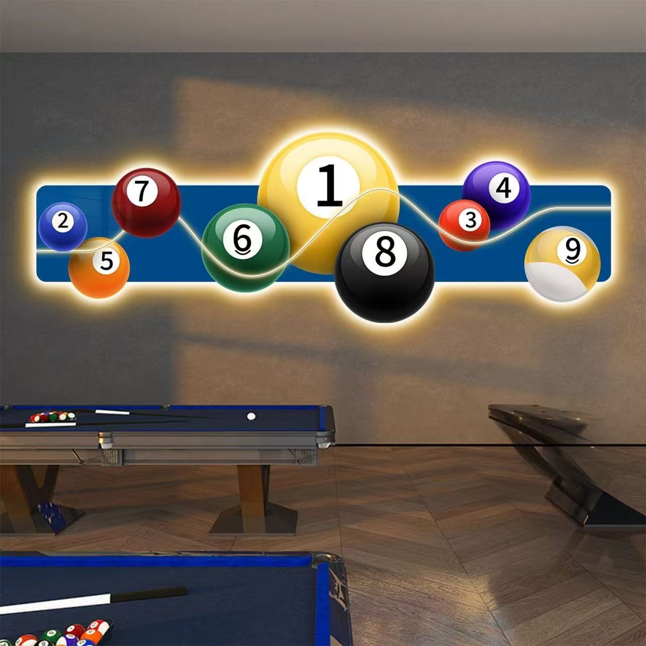당구장 장식 그림 LED 발광 탁구장 검정 8 배경 벽 - Hall Table Tennis 리뷰 및 가격