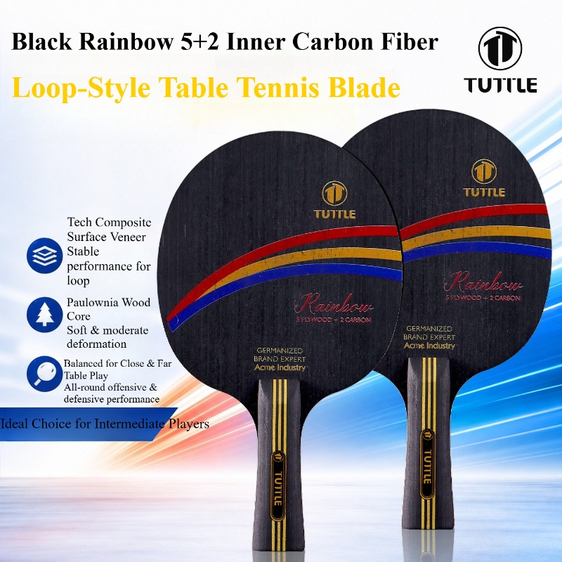 TUTTLE 블랙 레인보우 이너 카본 탁구 블레이드 5 - Table Tennis Player 리뷰 및 가격