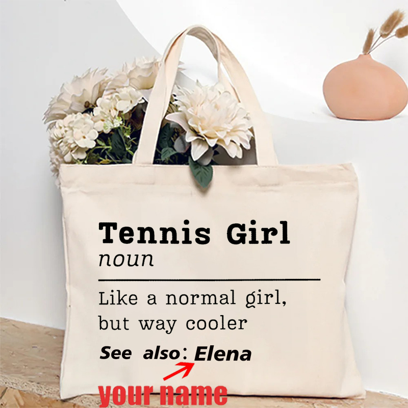 사용자 정의 맞춤 이름 테니스 캔버스 토트 백 테니스  - Table Tennis Name 리뷰 및 가격